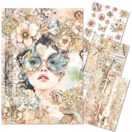 Rice Paper A4 MIXED 4/Pkg Lost in Time