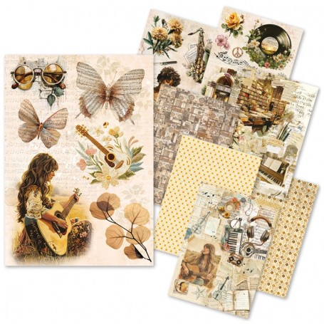 Rice Paper A5 MIXED 8/Pkg Seventies
