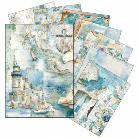 Rice Paper A5 MIXED 8/Pkg Edge of the Ocean