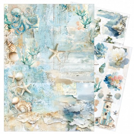 Rice Paper A3 MIXED 3/Pkg Edge of the Ocean