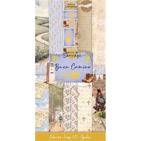 Colección Scrapbooking "Buen Camino" 10 Papeles 180gr 15x30cm