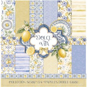 Colección 12 Papeles Scrap doble cara 180gr 12''x12'' (Dolce Vita)