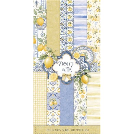 Colección Scrapbooking "Dolce Vita" 10 Papeles 180gr 15x30cm