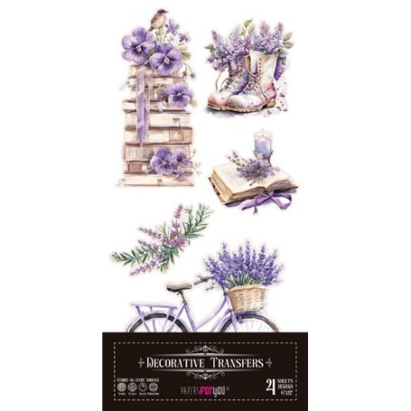 Decorative Transfers "Lavender" 15x30cm 4 Hojas.
