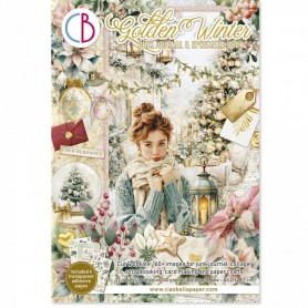 Golden Winter Ephemera Book A4 32/Pkg
