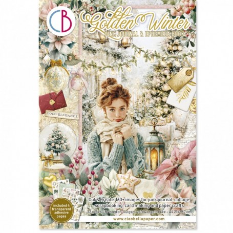 Golden Winter Ephemera Book A4 32/Pkg