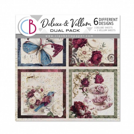 Bohemian burgundy Deluxe Paper Silver & Vellum