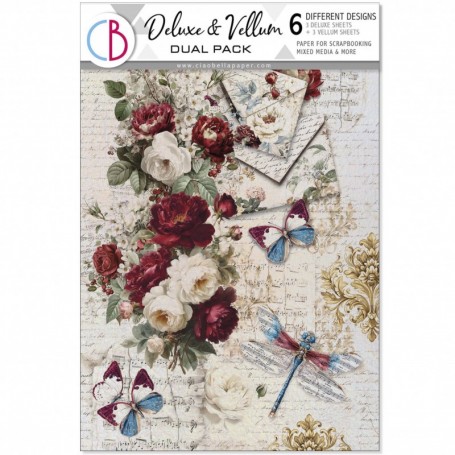 Bohemian burgundy  Deluxe Paper Silver & Vellum A4