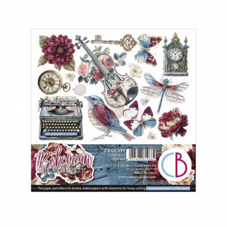 Bohemian burgundy  Fussy Cut Pad 6x6"