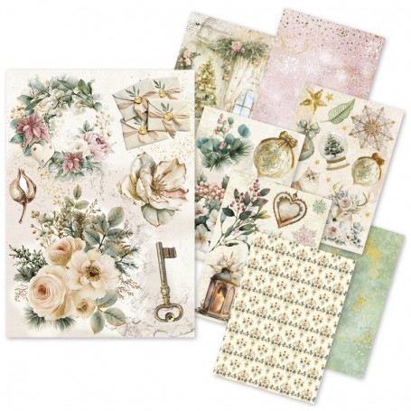 Rice Paper Set A5 MIXED 8/Pkg Golden Winter