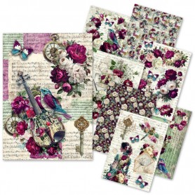 Rice Paper Set A5 MIXED 8/Pkg Bohemian burgundy