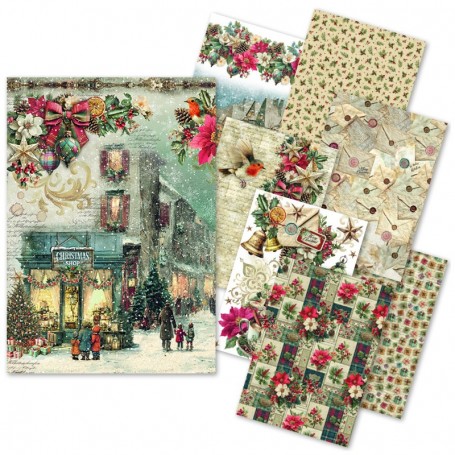 Rice Paper Set A5 MIXED 8/Pkg Merry & Bright