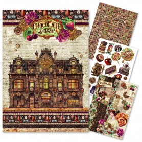 Rice Paper Set A4 MIXED 4/Pkg Chocolate Wanderlust