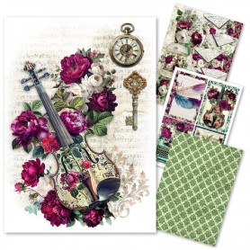 Rice Paper Set A4 MIXED 4/Pkg Bohemian burgundy