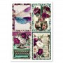 Rice Paper Set A4 MIXED 4/Pkg Bohemian burgundy