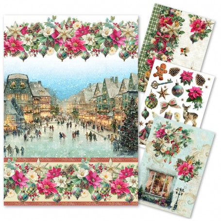 Rice Paper Set A4 MIXED 4/Pkg Merry & Bright