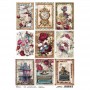 Rice Paper A4 Burgundy cards