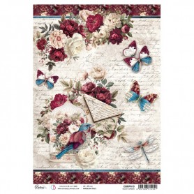 Rice Paper A4 Velvet garden