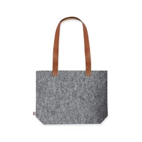 Bolsa fieltro Gris asas polipiel 42x30x10cm