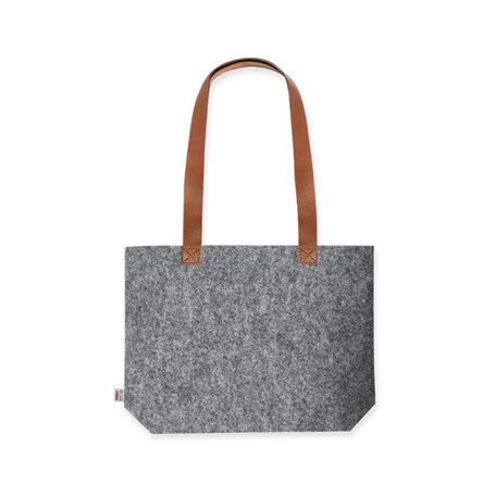 Bolsa fieltro Gris asas polipiel 42x30x10cm