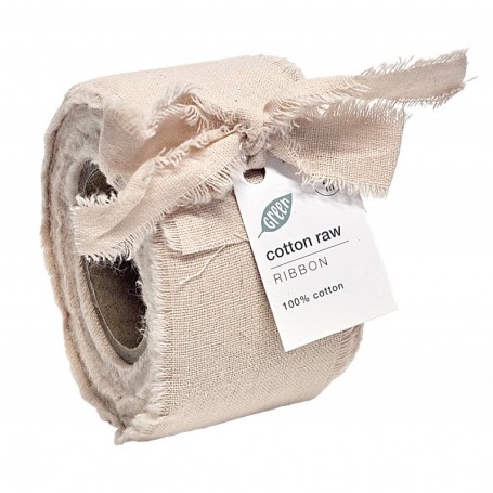 COTTON RAW ribbon 10m/40mm