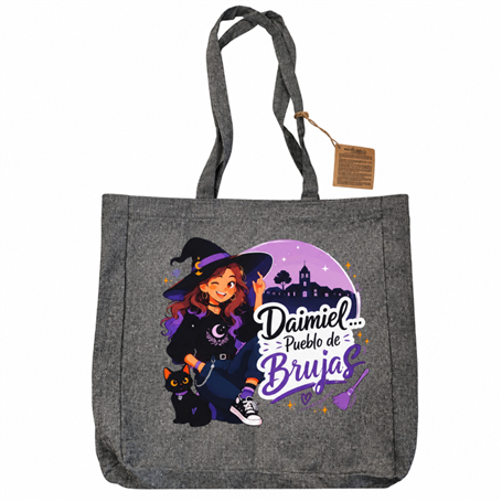 Bolsa algodón reciclado NEGRO "Pueblo de Brujas"