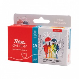 Caja metal 19 godets acuarela URBAN SKETCHING MIX