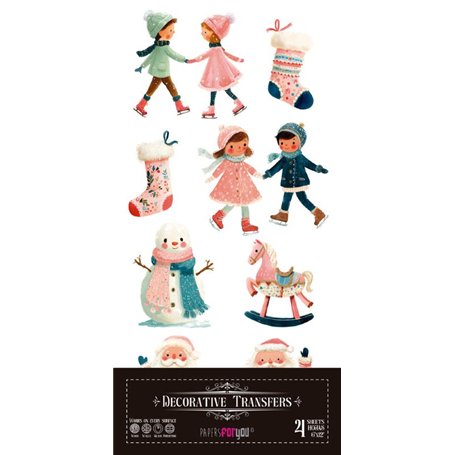 Decorative Transfers "Christmas Village" 15x30cm 4 Hojas.