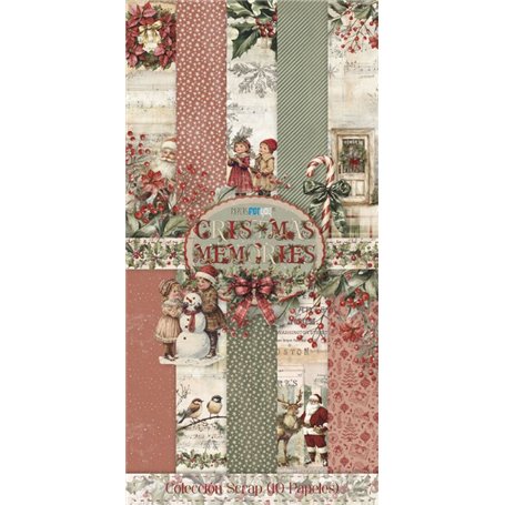 Colección Scrapbooking "Christmas Memories" 10 Papeles 180gr 15x30cm