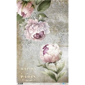 Papel Arroz 54×33 cm "La Vie en Fleurs Peonies II"