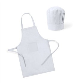 Set Infantil Delantal+Gorro Blanco