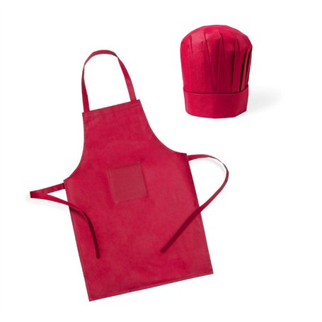 Set Infantil Delantal+Gorro Rojo