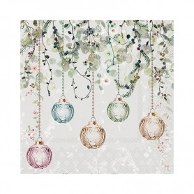 Servilleta FLORAL CHRISTMAS GREY