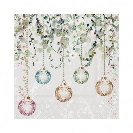 Servilleta FLORAL CHRISTMAS GREY