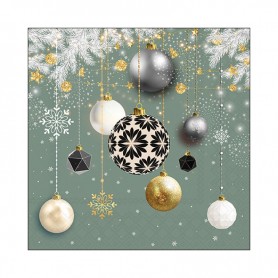 Servilleta CHRISTMAS BAUBLES SAGE