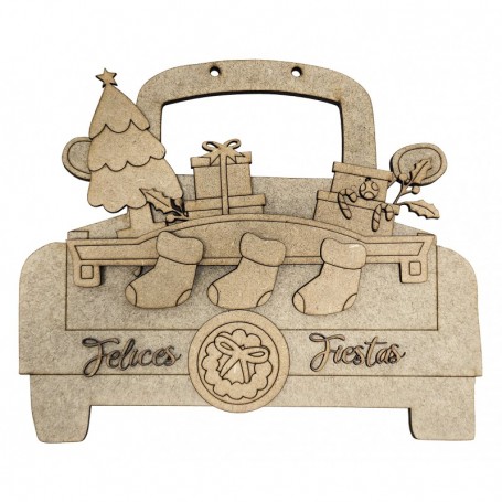 Camioneta con regalos DM 29x25cm