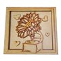 Cuadro Girasol con Tocadisco de Madera DM 18x17 cm.