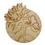 Silueta Circular de Girasol y Mariposa en Madera DM 20x23cm