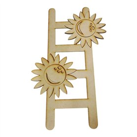 Escalera Decorativa con Girasoles de Madera DM