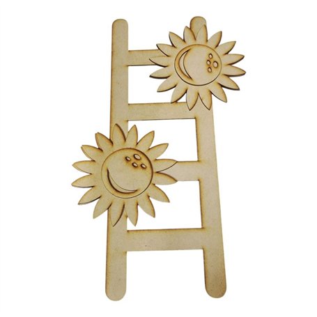 Escalera Decorativa con Girasoles de Madera DM